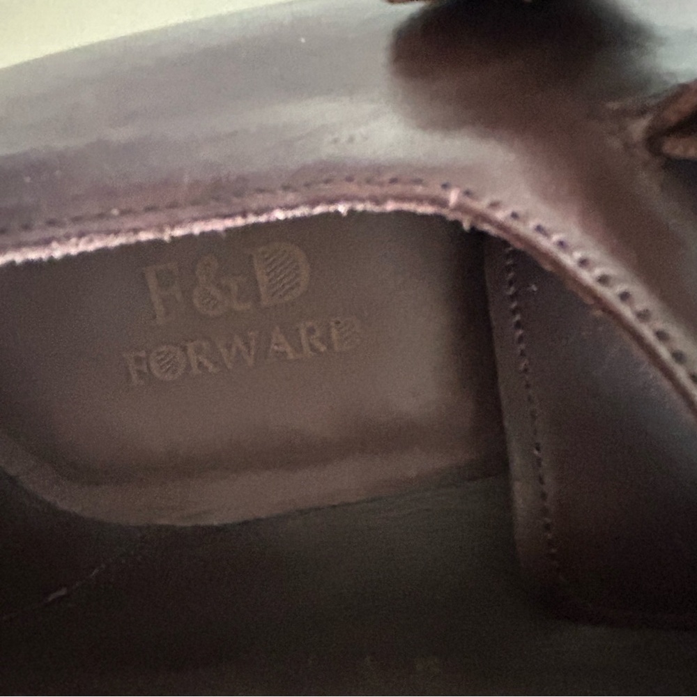 Men’s F&D Forward brown leather classic shoe , Size 44 UK , 10.5-11 U.S. - Picture 7 of 10